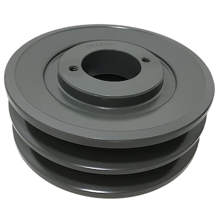 B&B Manufacturing Bushing 2 Groove V-Belt Pulley 5.25 inch OD 2BK55H